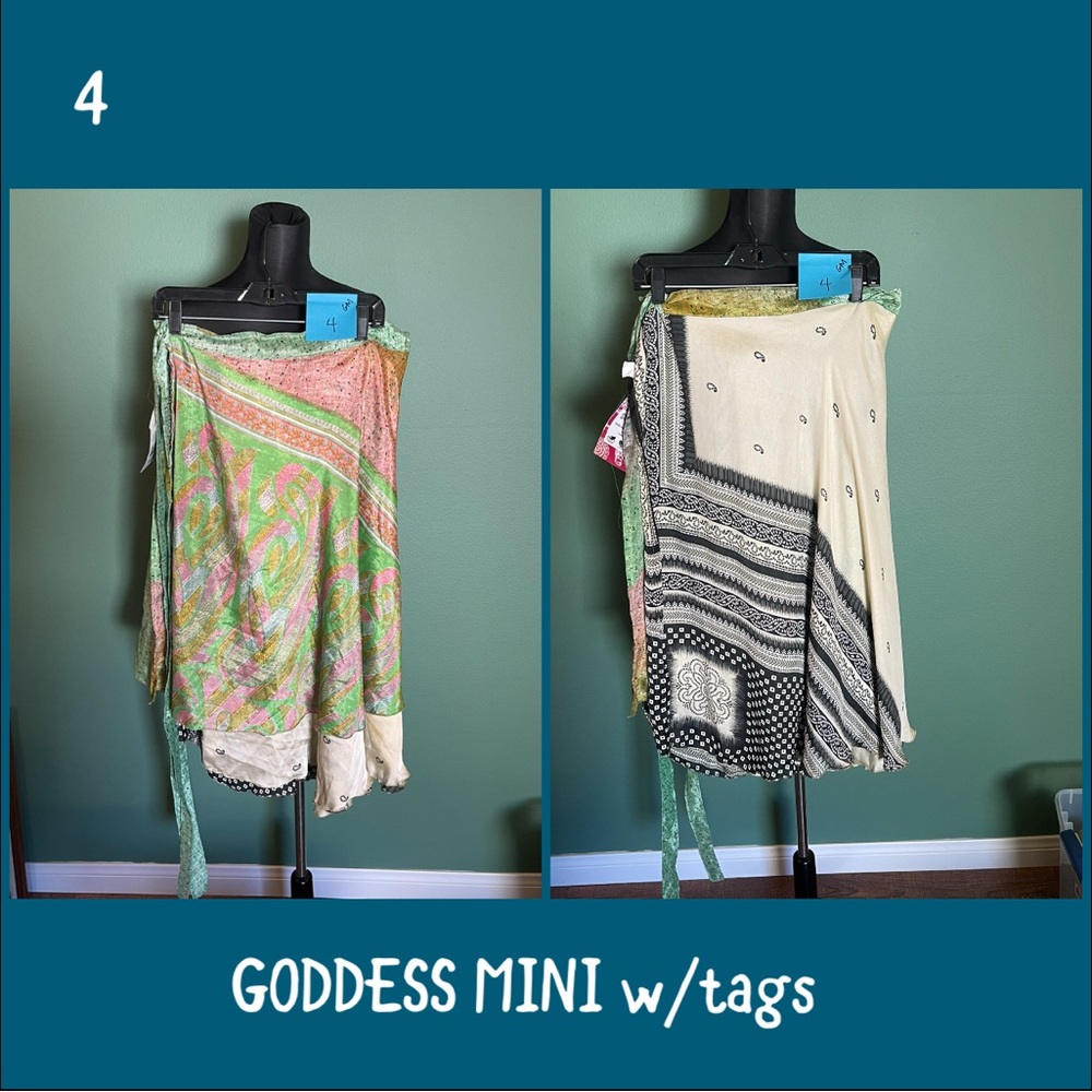 ✨3 for $60✨DARN GOOD YARN Reversible Sari Wrap Skirt  Plus Size Goddess Mini NWT